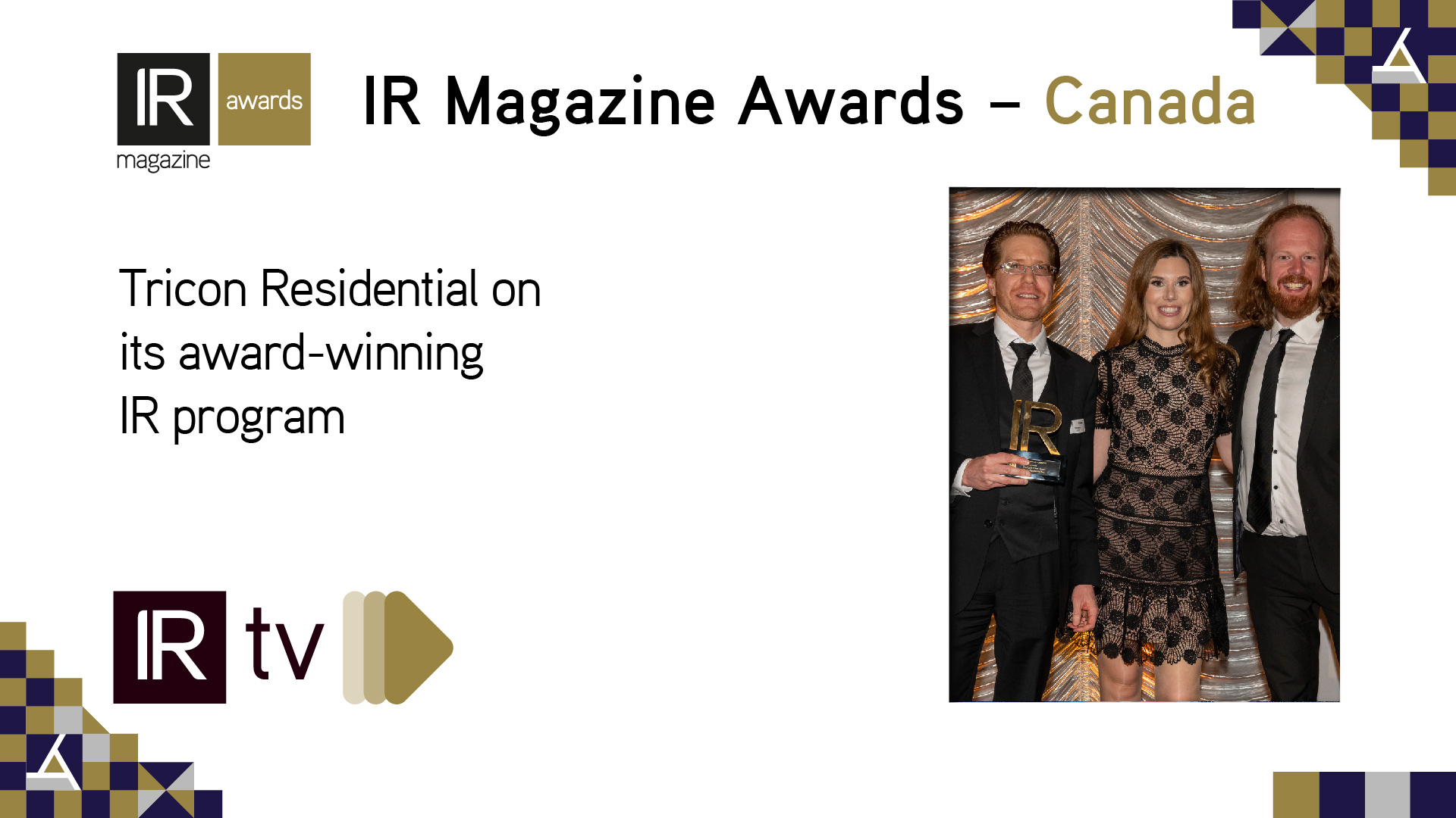 IR TV Tricon Residential on its awardwinning IR program IR Magazine